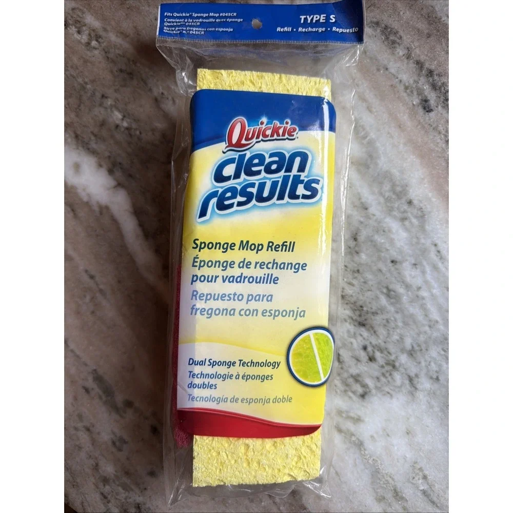 NEW Quickie Automatic Sponge Mop Refill 0442CR Clean Results Fits 045CR Type S